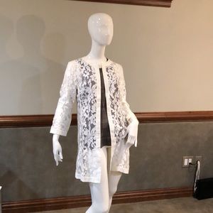 Neiman Marcus Exclusive White Linen Jacket…